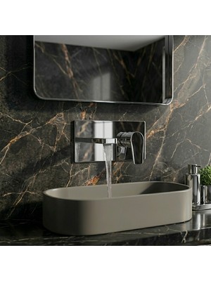 Titanium Design Krom Ankastre Banyo Lavabo Bataryası