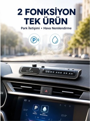 Semel LED Işıklı Araç Ön Cam Telefon Numarası Gösterme Aparatı + 3 Seviyeli Hava Nemlendirici Yeni Nesil