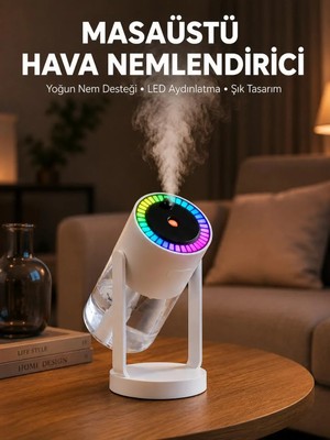 Semel Araç ve Ev Için Hava Nemlendirici Projektörlü Sessiz Buhar Yeni Nesil