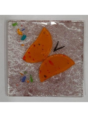 Üstüner Kelebek Desenli Banyo Cam Gider Kapağı Süsü Tekli Ölçü :10X10 cm
