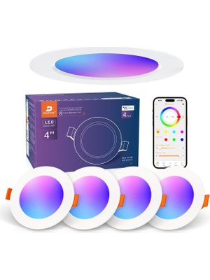 Üstüner Smart LED Spot Lamba, 6000K Beyaz, 220V, Telefon Uygulaması ile Kontrol Edilebilir, Rgb Renk Değiştiren Dusktec (85MM-68MM)