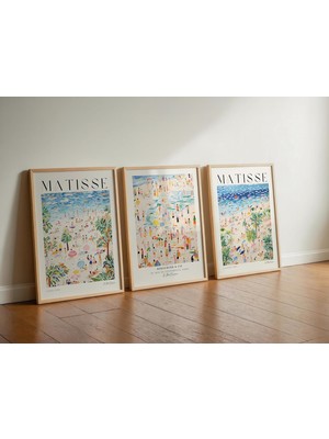 Üstüner Matisse 3'lü Çerçevesiz Poster, Modern Dekoratif Çerçevesiz Poster, Tablo (3matisse1, 50 x 70)