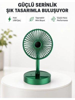 Semel Katlanabilir Mini Fan – 3 Kademeli Soğutma, Şarjlı