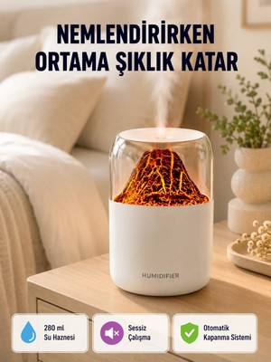 Semel Alev Efektli Ultrasonik Uçucu Yağ Difüzörü 280ML Su Tanklı ve Sessiz Çalışma Özellikli