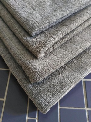 Üstüner 4'lü Havlu Seti - Mikrofiber Süper Emici Çok Amaçlı Bez 40X40 cm (Gri)