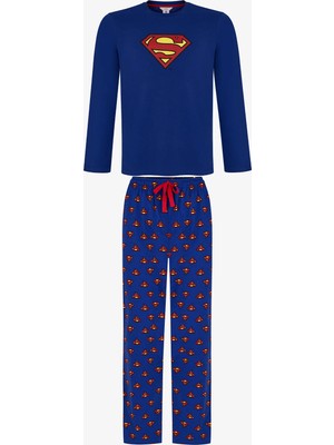 Penti Erkek Superman Ekoseli Pantolon Uzun Kollu Pijama Takımı
