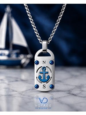 Voyage Accessory Paslanmaz Çelik Gemici Marine Tasarım Denizci Çapa Kolye