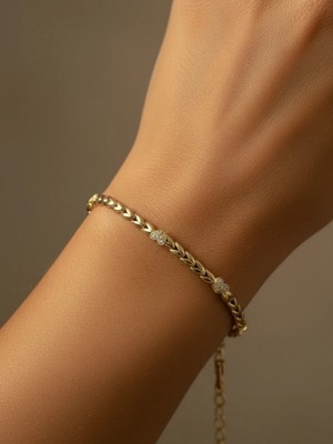 Minimalist Kalp Sıralı Zarif Premium 14K Kaplama Bileklik