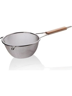 Üstüner Ahşap Saplı Paslanmaz Çelik Süzgeç, Küçük Boy Metal Süzgeç 18 * 8.5 cm - Ahşap Saplı Paslanmaz Çelik Süzgeç - Küçük Boy Metal Süzgeç ile Mutfakta Filtreleme Işlerini Kolaylaştırın!