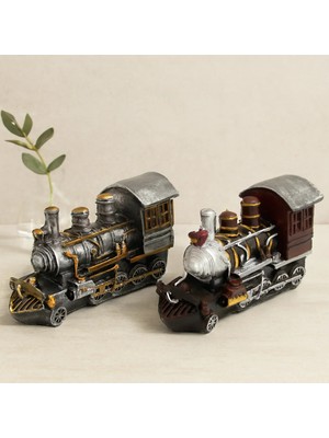 Semel Vintage Tren Biblo Kumbara Reçine 20X12X8 cm