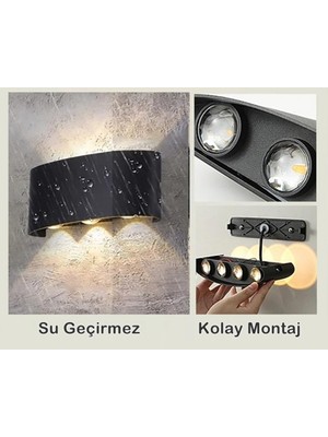 Üstüner Dekoratif Çift Yönlü Duvar Aydınlatma LED Aplik Duvar Lambası Cata Haiti 10 Watt Desenli Duvar Aplik (Amber Renk Işık)