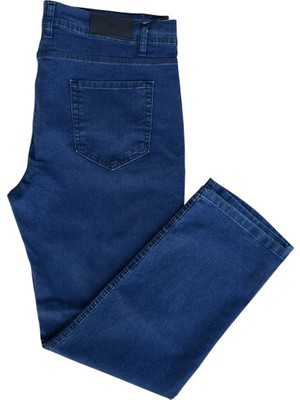 Gambia Outdoor's Erkek Büyük Beden Pantolon Esnek Likralı Normal Bel Düz Paça Kot Pantolon Süper Battal