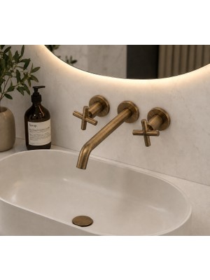 Titanium Design Antik Ankastre Banyo Lavabo Bataryası