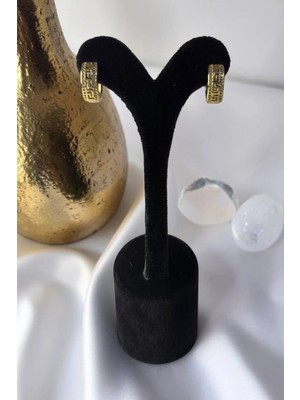 Grek Desenli Gold Xuping Vip Kaplama Zirkon Taşlı Küpe