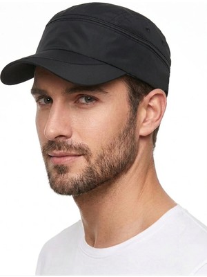 Stella Vestino Unisex Fermuarlı Mikro Vizör Spor Şapka - Nefes Alabilir Hızlı Kuruyan Hafif Mikro Outdoor Kep