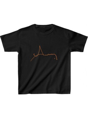 Pileli Store Baskılı T-Shirt - Siyah -