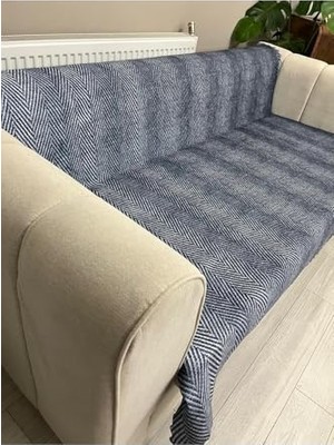 Kazan Hobi Koltuk Örtüsü Süngerli Kaymaz -Mavi 170 x 210