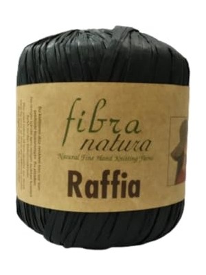 Kazan Hobi Himalaya Fibra Natura Raffia, Rafya Şapka Çanta Kağıt Ip 116 12 Siyah