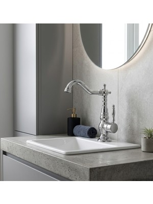 Titanium Design Desenli Rustik Lavabo Bataryası