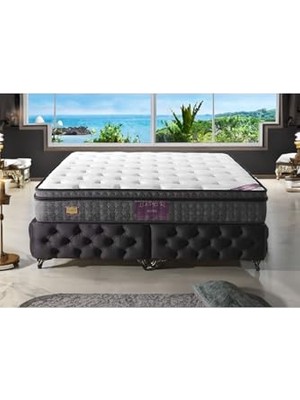 Kazan Hobi Roma Couple Wick Full Ortopedik Deluxe Yaylı Yatak, Beyaz, 150 x 200