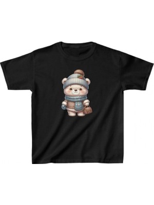 Pileli Store Baskılı T-Shirt - Siyah -
