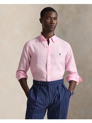 Ralph Lauren Pony Işlemeli Keten Gömlek