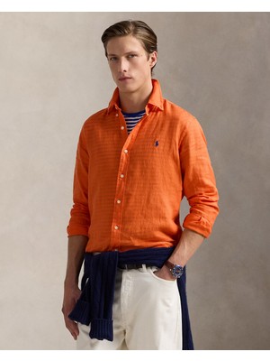 Ralph Lauren Pony Işlemeli Keten Gömlek