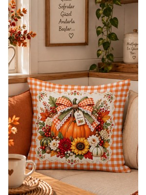 Bertille Home Sonbahar Mutfak Balkon Serisi Dijital Baskılı Kırlent Kılıfı (Halloween Autumn Kitchen)