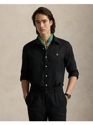 Ralph Lauren Pony Işlemeli Keten Gömlek