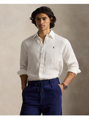 Ralph Lauren Pony Işlemeli Keten Gömlek