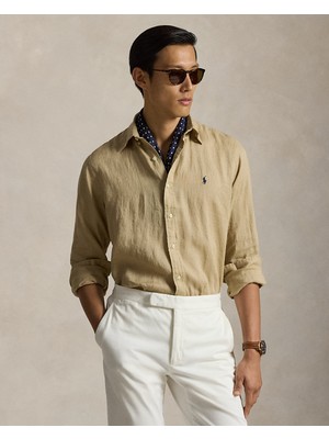 Ralph Lauren Pony Işlemeli Keten Gömlek