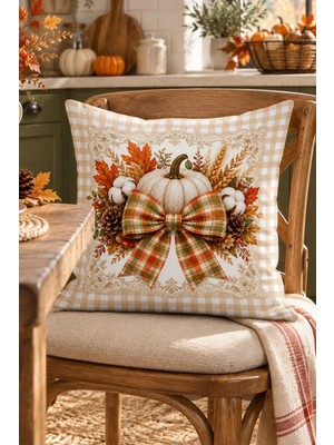 Bertille Home Sonbahar Mutfak Balkon Serisi Dijital Baskılı Kırlent Kılıfı (Halloween Autumn Kitchen)