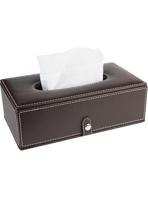 Kazan Hobi Peçetelik, Suni Deri Mendil Kutusu 13 * 24 * 6 Cm. Kahverengi