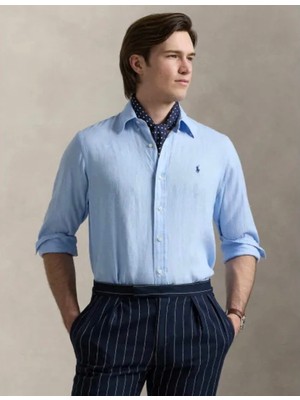 Ralph Lauren Pony Işlemeli Keten Gömlek