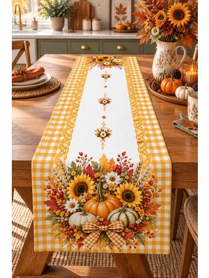 Bertille Home Sonbahar Mutfak Balkon Serisi 140X40 cm Dijital Baskılı Runner (Halloween Autumn Kitchen)
