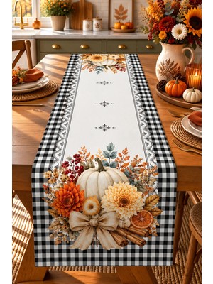 Bertille Home Sonbahar Mutfak Balkon Serisi 140X40 cm Dijital Baskılı Runner (Halloween Autumn Kitchen)