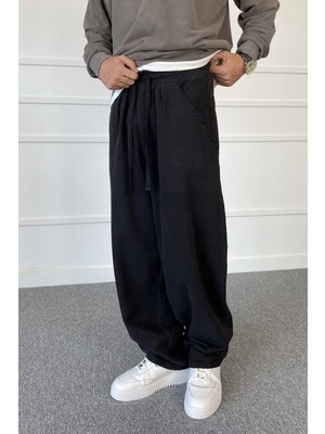 Alışveriş Sokağı Yıkamalı Bağcıklı Baggy Bol Kalıp Jean | STK2083-JEAN