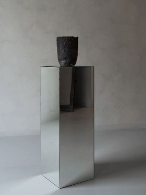 Ru Collection Aynalı Yan Sehpa 35X70 cm Dekoratif Ayna Masa Kaide Çiçek ve Obje Standı