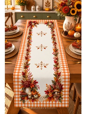 Bertille Home Sonbahar Mutfak Balkon Serisi 140X40 cm Dijital Baskılı Runner (Halloween Autumn Kitchen)