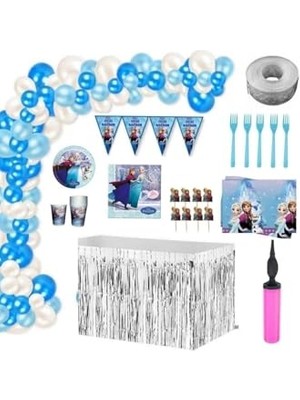 Kazan Hobi Mercantoptan Frozen ve Elsa Elsa Elza Anna Olaf Frozen Lüks Doğum Günü Parti Seti 16 Kişilik
