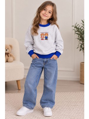 Alasat Unisex Çocuk Ayıcık Baskılı 3 Ip Sweatshirt