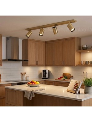 Naturel Aydınlatma -4lü Hareketli Spot Armatür Avize / 80CM