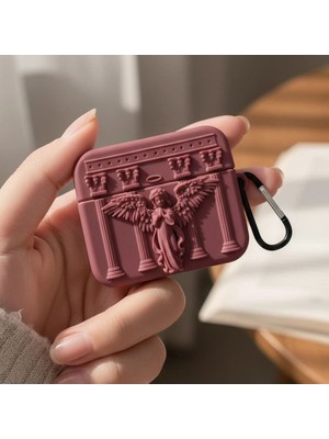 Caseonn Apple Airpods 5 Kılıf Antik Melek Bordo