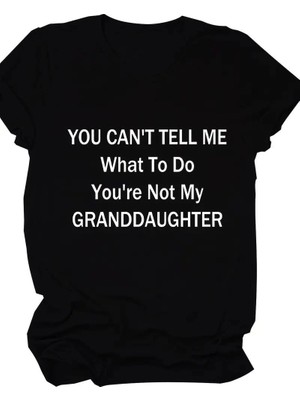 Velmora Fashion Kadın Baskılı Tişört Kısa Kol Bisiklet Yaka T-Shirt - Siyah