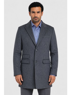 Vaganza Erkek Yün Karışımlı Kaban U008178 Gri