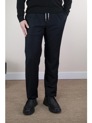 Gabbiacci Erkek Ipli %100 Yün Jogger Pantolon U008220 Siyah