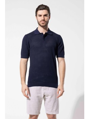 Vaganza Erkek Polo Yaka Kısa Kollu Triko U04087 Lacivert