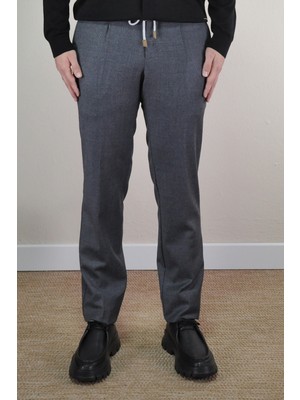 Gabbiacci Erkek Ipli %100 Yün Jogger Pantolon U008220 Füme