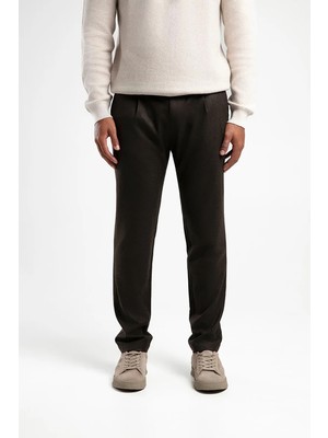 Vaganza Erkek Vitale Barberis Canonico Yün Jogger Pantolon U008148 Kahve