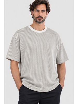 Dimattia Mcneal Erkek Bisiklet Yaka Kısa Kol T-Shirt U008093 Krem